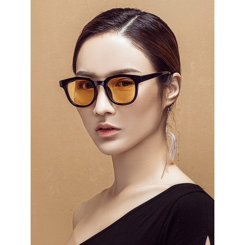 best宝视达偏光太阳镜女士韩版复古原宿风新款全框个性圆脸墨spftrtz