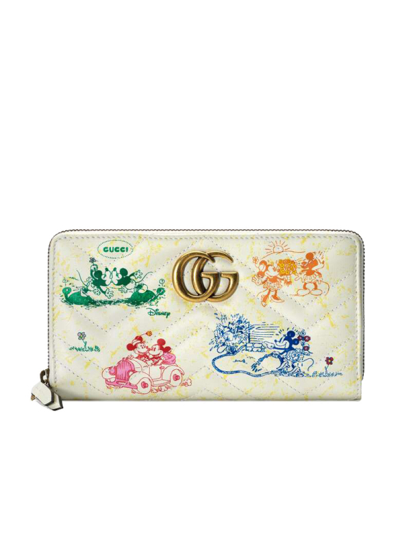 【预售15天左右发货】Disney x Gucci GG Marmont系列全拉链式钱包