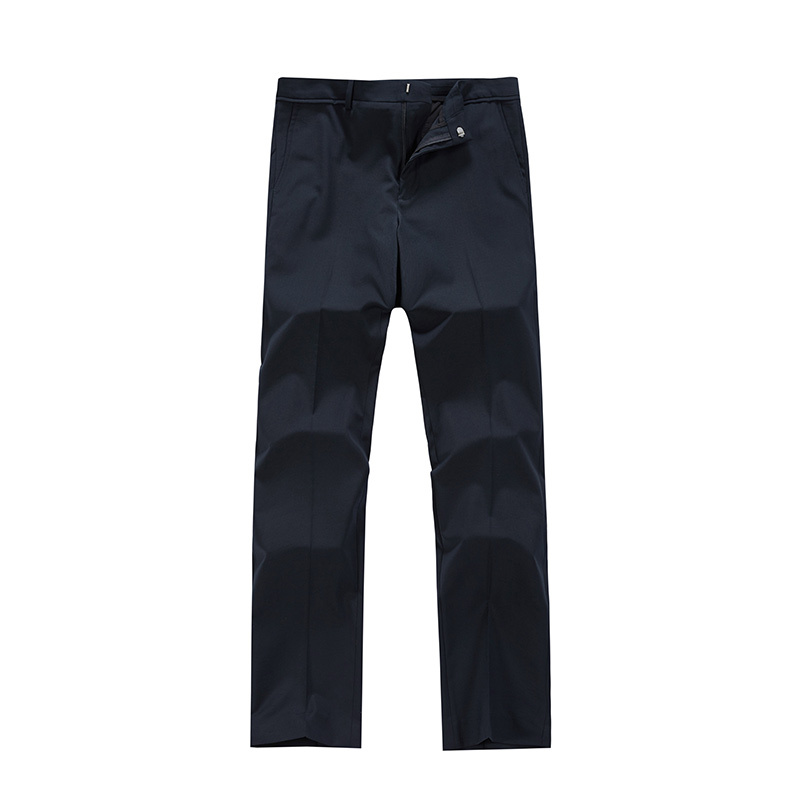 太平鸟男装秋季青年藏蓝色中腰直筒裤子时尚休闲裤