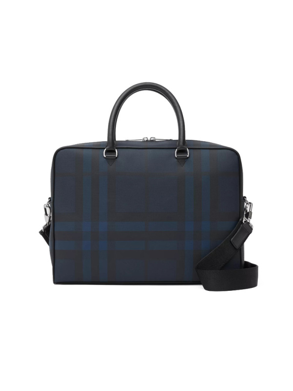 预售 博柏利 BURBERRY London 公文包 字母印字标经典条纹织物 男士手提包 8023707银扣