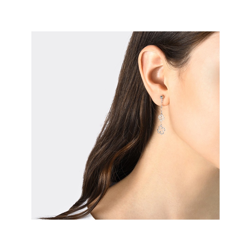 pt950心影四叶铂金耳环白金耳钉耳饰女定价