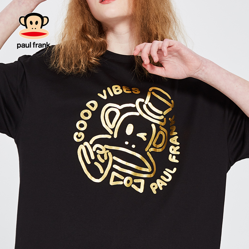 Paul Frank/大嘴猴2019夏季新款连衣裙女印花纯棉韩版宽松甜美潮