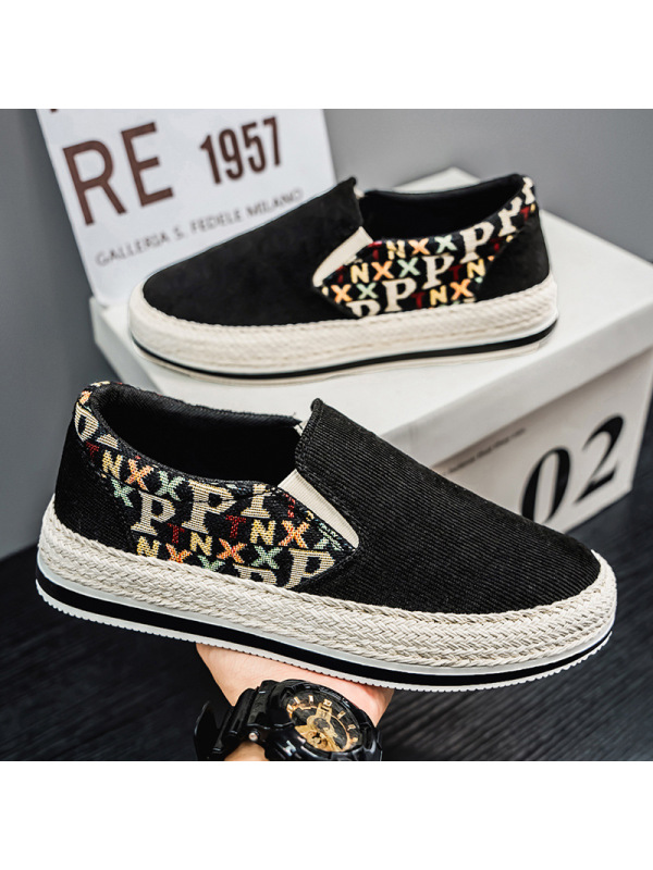 男士帆布鞋夏季透气软底一脚蹬懒人鞋子板鞋老北京休闲布鞋男款