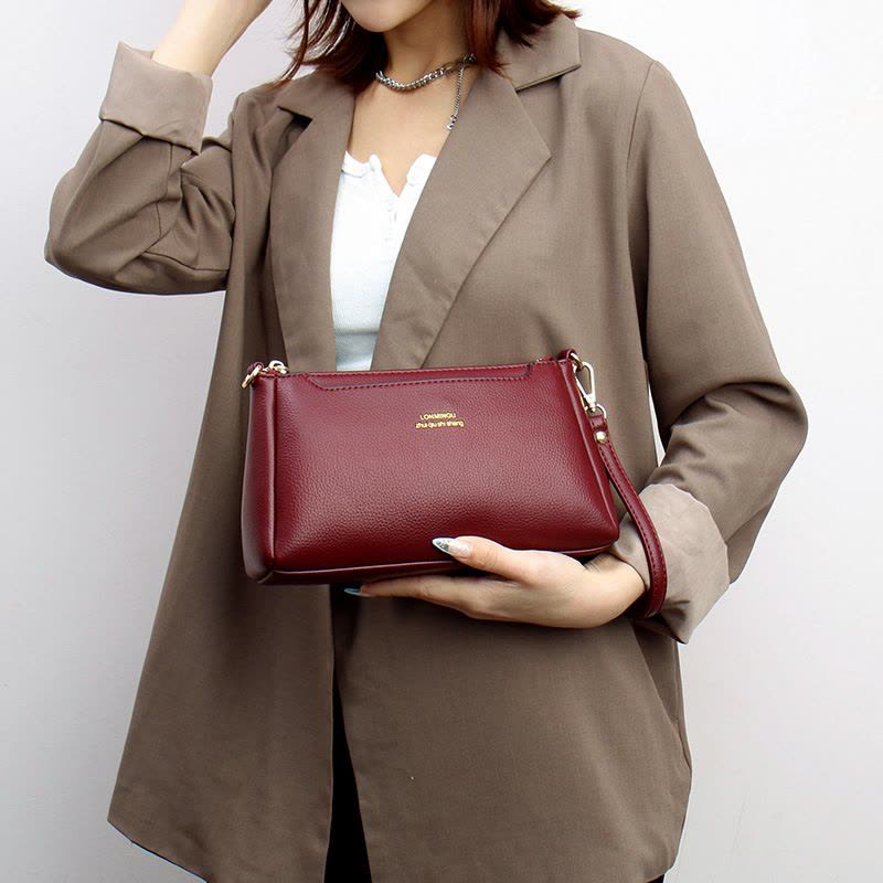 夏季包包bags新款斜挎包韩版简约中年女士挎包软皮包单肩女包图片