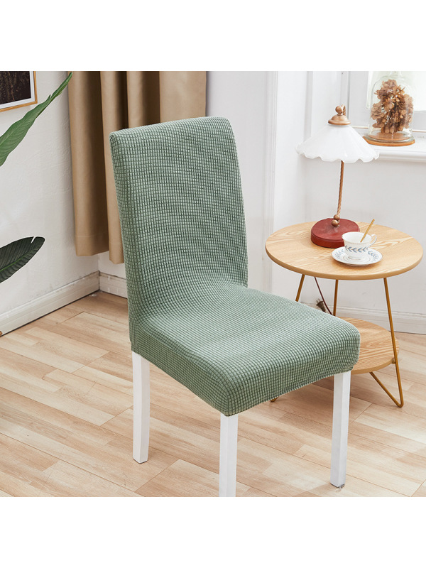 Ceba格纹摇粒绒加厚连体弹力酒店饭店餐厅椅子套罩防污凳子套椅套