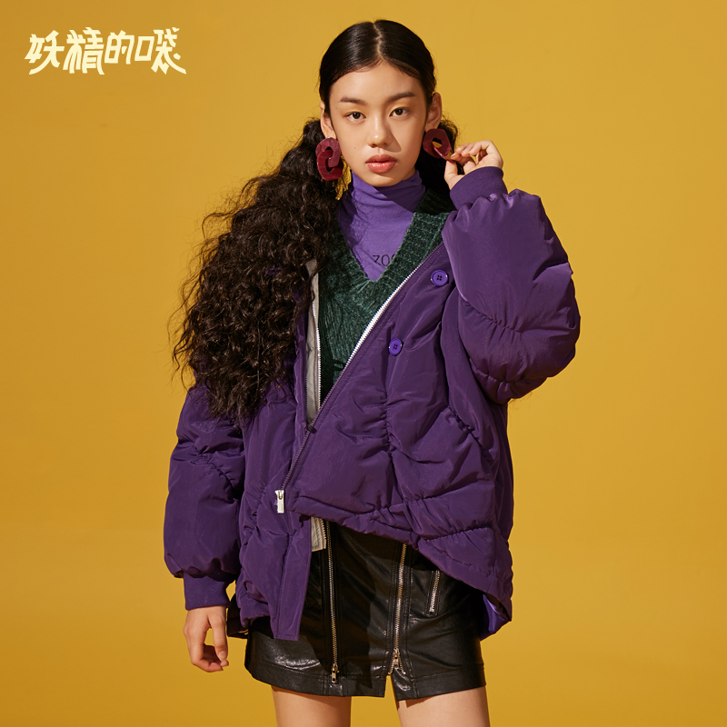 妖精的口袋Y韩版中长款加厚外套冬装保暖白鸭绒羽绒服女R_1