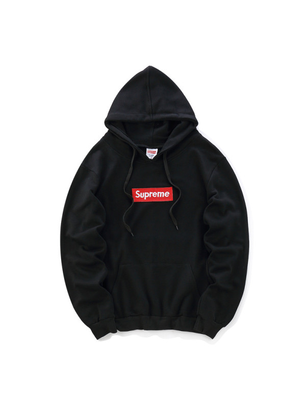 Supreme春秋冬新款套头连帽情侣卫衣男女外套薄款黑红