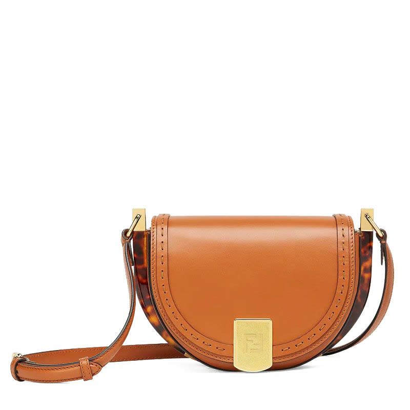 预售 芬迪FENDI Moonlight马鞍包 FF金属吸扣光面皮 女士单肩包 8BT346图片