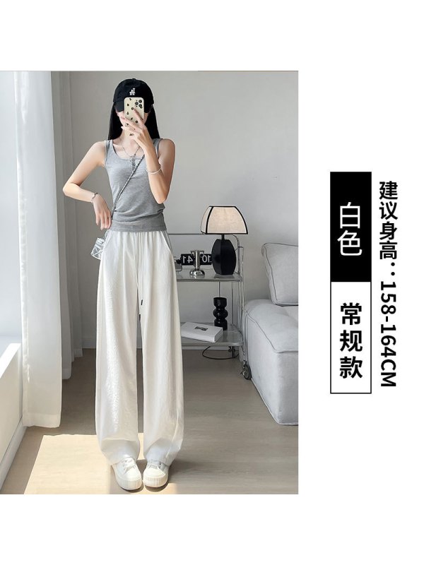 冰丝速干运动裤女薄款夏季2026新款垂感显瘦小个子凉凉阔腿裤