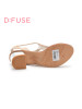 迪芙斯D:FUSE羊皮圆头中跟搭扣金属凉鞋女DF52111054