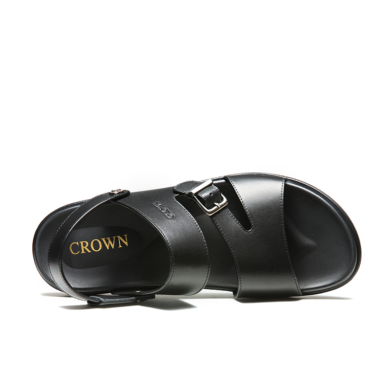 CROWN&真皮2018夏季新款休闲两用防滑沙滩鞋男凉鞋男鞋