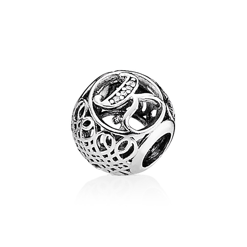 PANDORA潘多拉 复古字母K 925银串饰 791855CZ