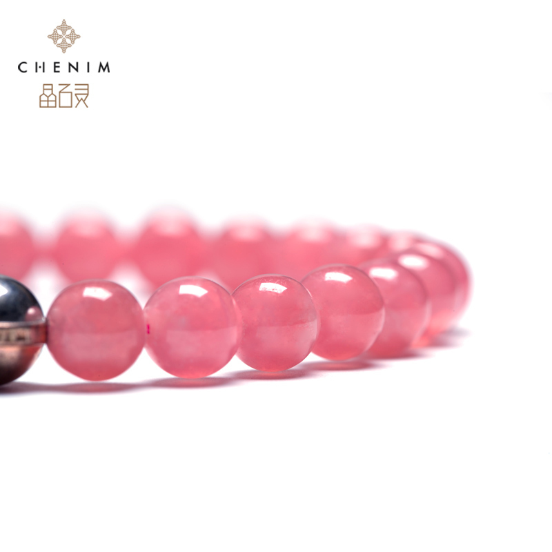 chenim/晶石灵阿根廷天然冰种红纹石手链女手珠手串时尚饰品礼物