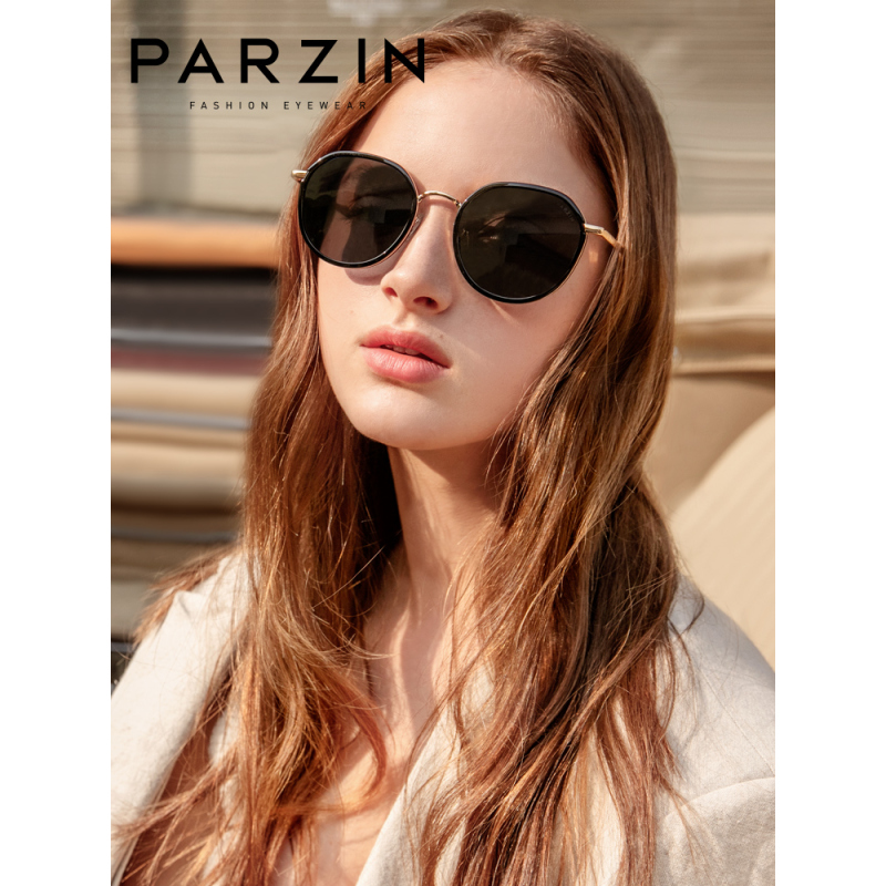 帕森(PARZIN)偏光太阳镜 女士复古炫彩膜大框潮墨镜驾驶镜 9917