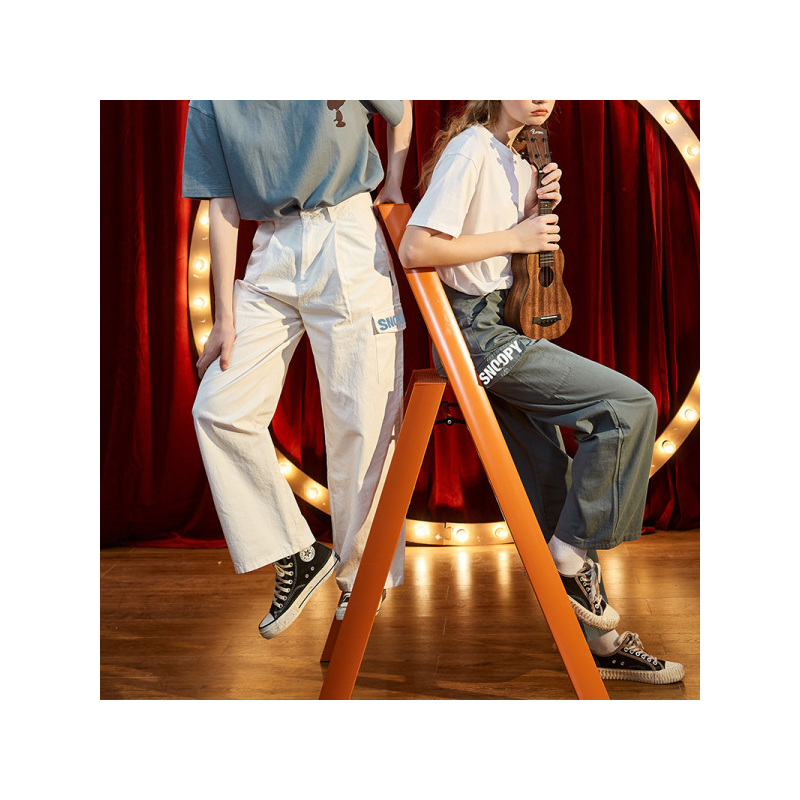 史努比闺蜜装夏装2020新款女薄款直筒工装裤宽松显瘦百搭休闲裤潮