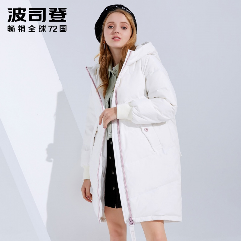 波司登冬季款女士中长款羽绒服时尚宽松厚款外套女