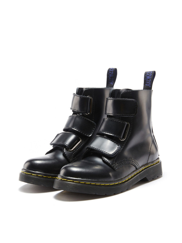 WIJI女鞋2018春季真皮新款韩版潮流马丁靴个性时尚厚底百搭休闲鞋