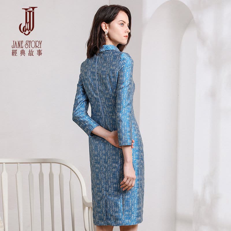 经典故事冬季连衣裙半高领内搭收腰显瘦打底裙子减龄女装图片