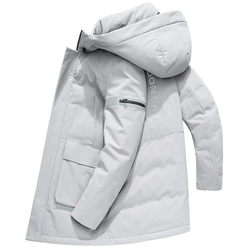 雅鹿反季外羽绒服男中长款冬季保暖连帽帅气冬装时尚工装外套潮a