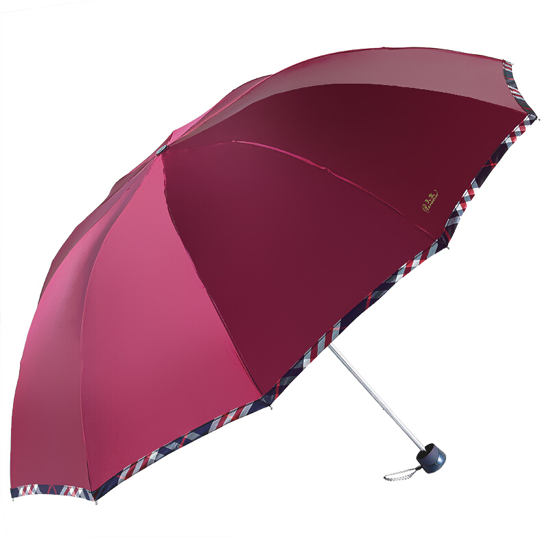 天堂伞 晴雨伞遮阳伞三折叠黑胶防晒防紫外线太阳伞加大双人经典商务