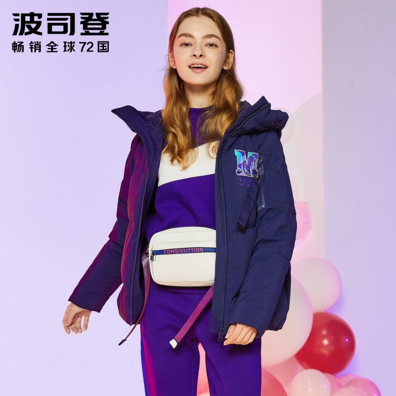 波司登bosideng羽绒服女短款2018新款迪士尼系列米奇印花外套潮b
