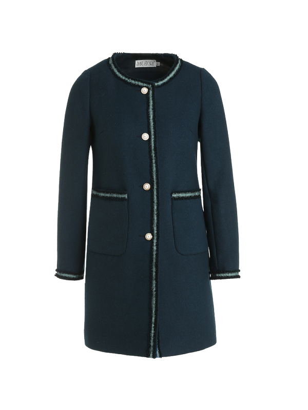 经典故事冬季毛呢外套女西装小香风呢子大衣女装