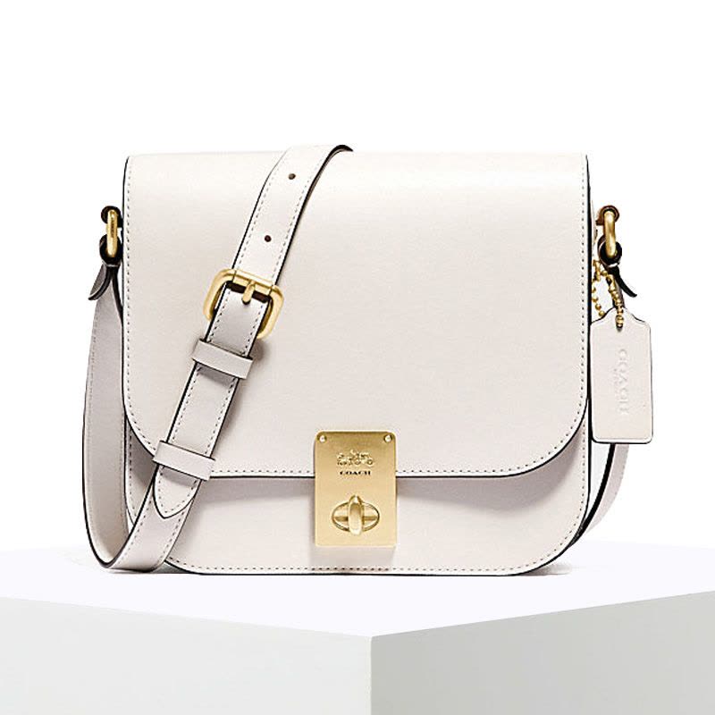 预订COACH\蔻驰 HUTTON SADDLE 豆腐方包单肩斜挎包 金属方扣粒面皮 20*18*7.5CM图片