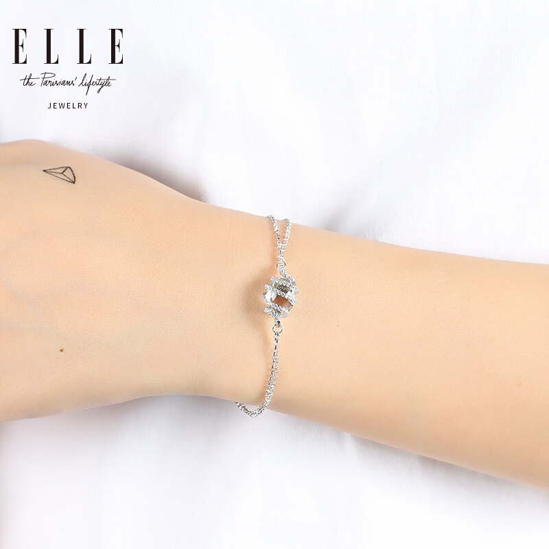 ELLE手链 命运之时系列 S925银紫水晶饰品 女 银手链 欧美风格 送女友礼物