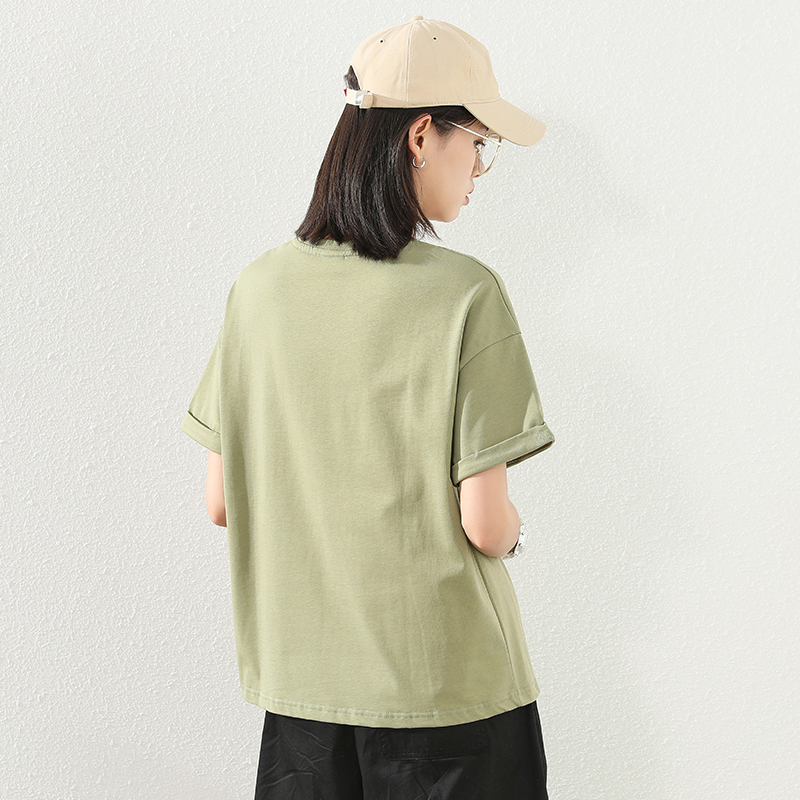 夏新款纯棉短袖t恤女韩版百搭白色ins宽松大版中长款半袖上衣
