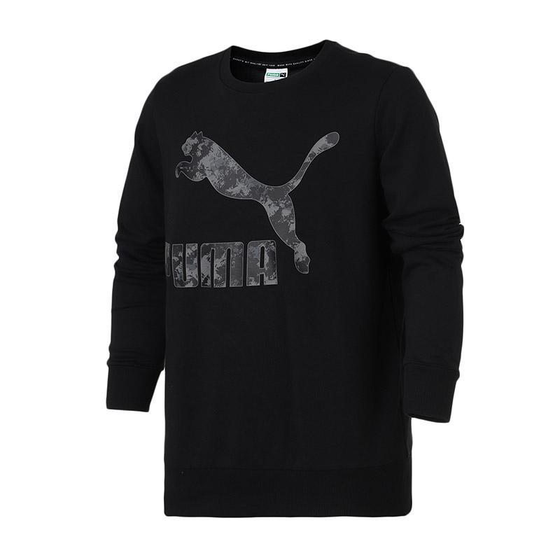 PUMA彪马男装LOGO款圆领运动休闲卫衣 577569 L 57756961黑色