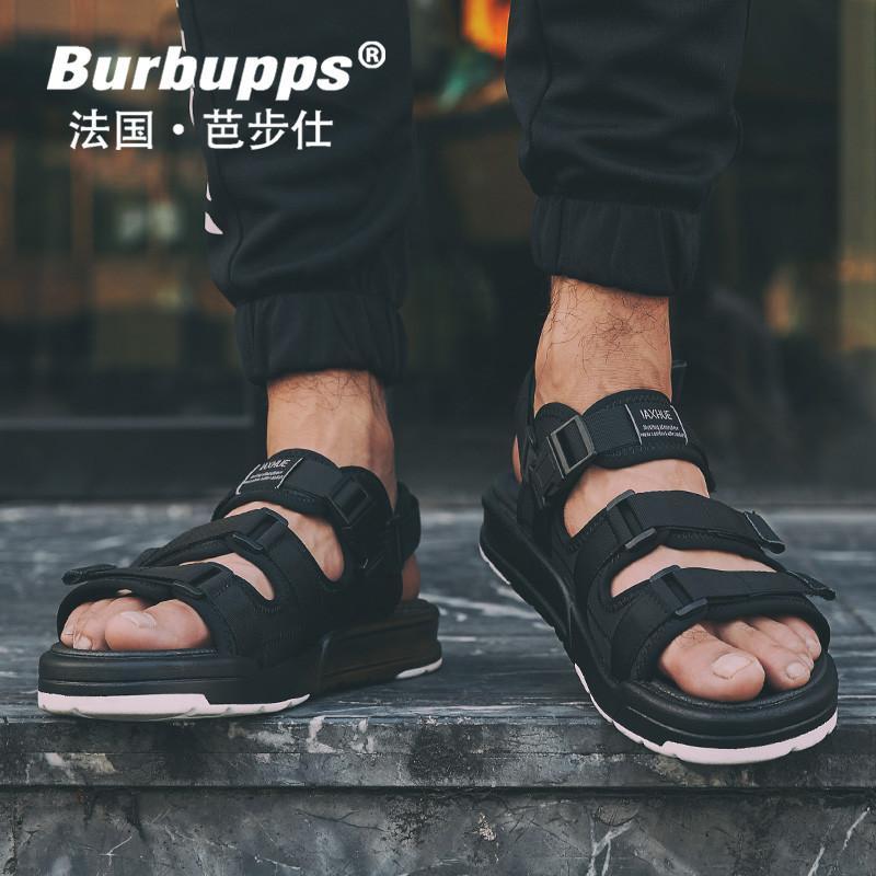 法国芭步仕(Burbupps)2019春尚新男士凉鞋男新款软底防滑运动韩版厚底拖鞋男夏时尚外穿青春潮流