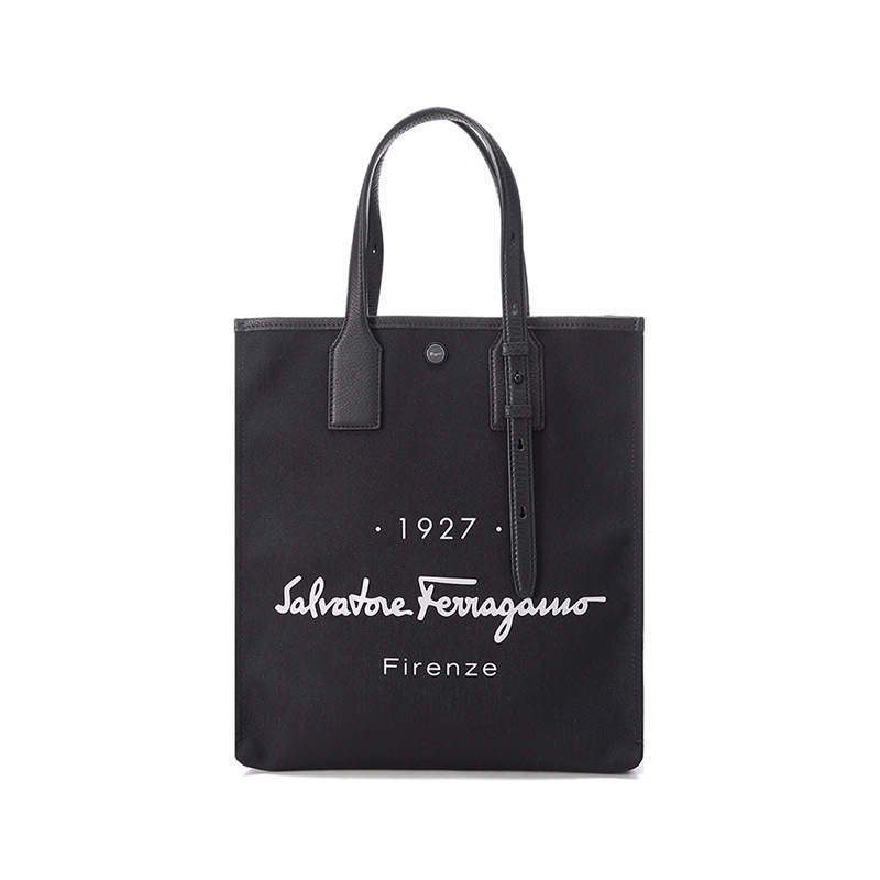 菲拉格慕 Salvatore Ferragamo 男士 ITEM系列织物配皮手提单肩包购物袋240797