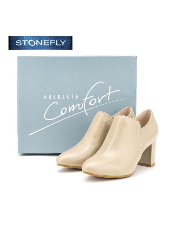 斯通富来STONEFLY牛皮尖头中跟套脚纯色深口女鞋SD63112707