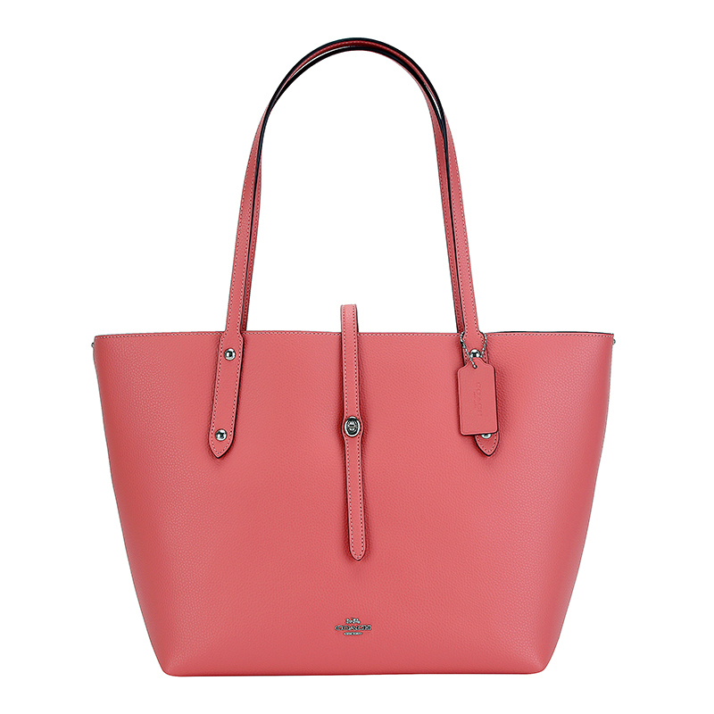 COACH 蔻驰 奢侈品 女士专柜款桃红色皮革手提单肩托特包 58849 SVB3R