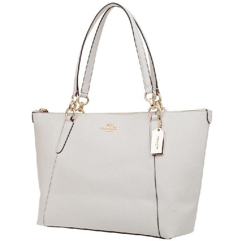 coach纯皮大号饺子包白色