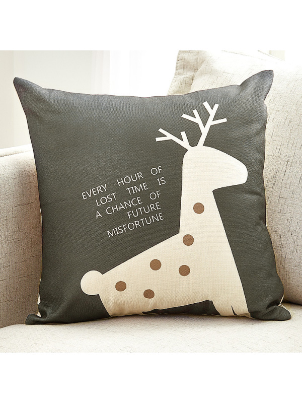 Ceba加厚亚麻布艺抱枕客厅大号靠垫沙发办公室床头靠枕腰枕简约靠背套