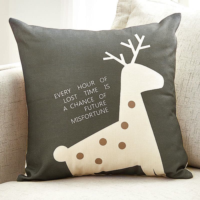 Ceba加厚亚麻布艺抱枕客厅大号靠垫沙发办公室床头靠枕腰枕简约靠背套图片