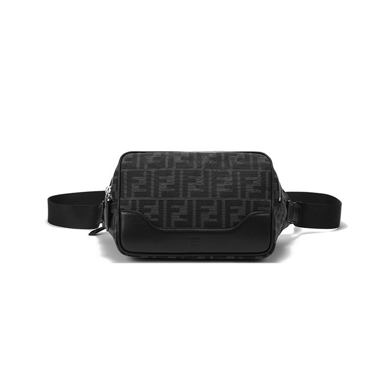 芬迪 FENDI 男士织物配皮单肩斜挎包腰包7VA526 AG0M