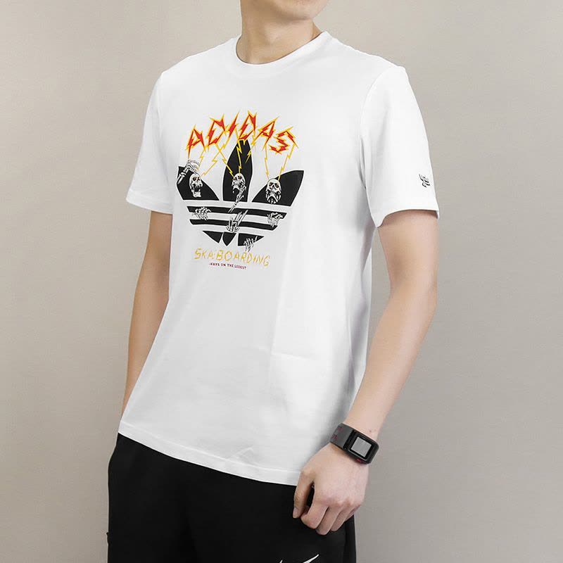 adidas阿迪达斯三叶草男装夏季运动短袖透气大码休闲T恤CF3121图片