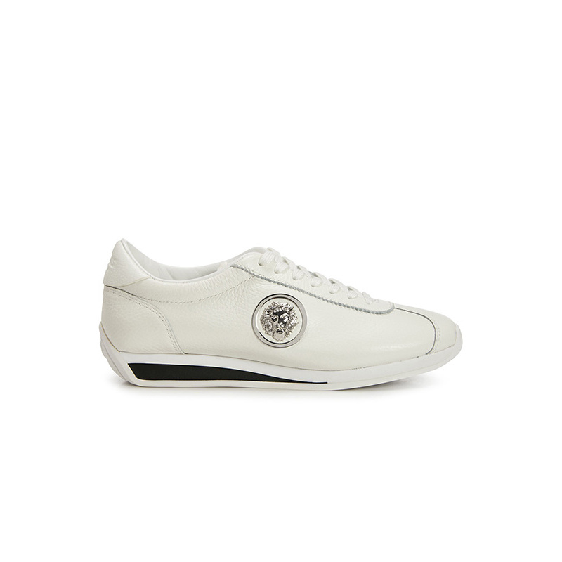 19ss新品versusversace范思哲男士经典狮头牛皮革低帮休闲鞋