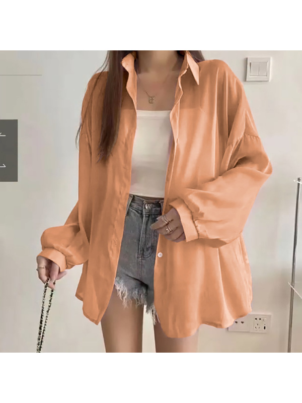 防晒衬衫女式薄款长袖外套防晒衫夏季新款别致休闲宽松衬衣潮
