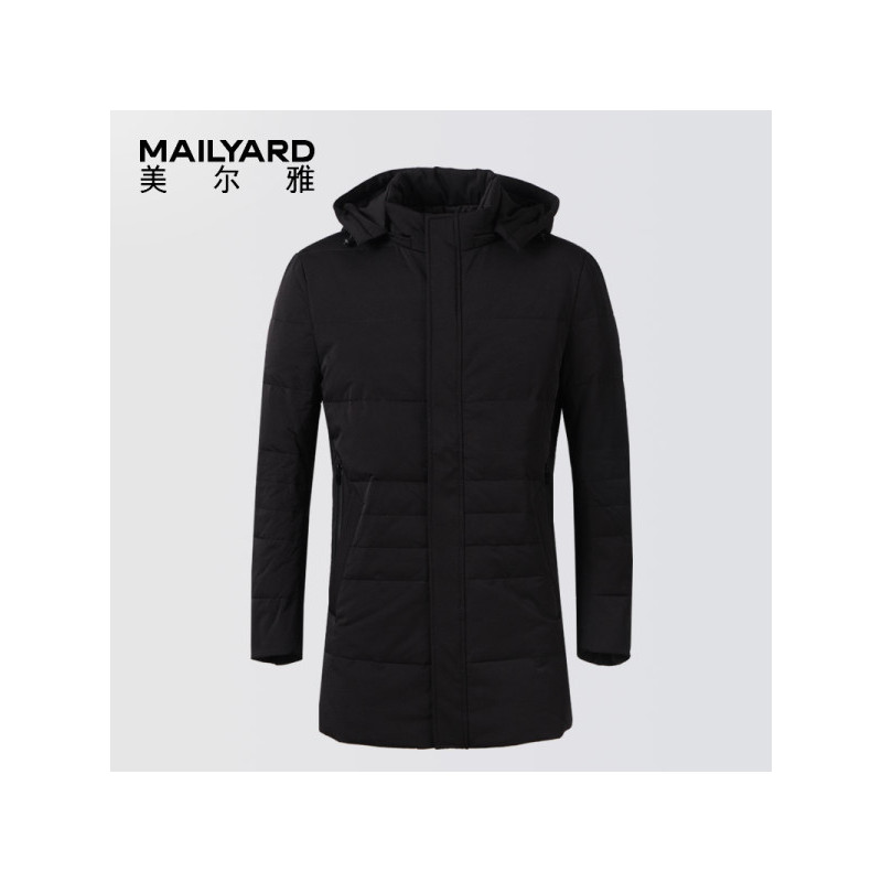 美尔雅(MAILYARD)羽绒服男 中长款可拆帽商务休闲男士羽绒外套 089