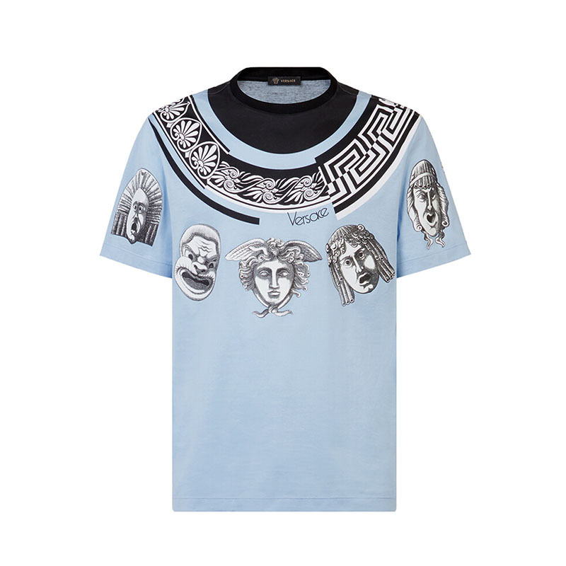 VERSACE 范思哲 奢侈品 男士圆领棉质印花短袖T恤 A79332 A225132 A153 (尺码偏大一码）
