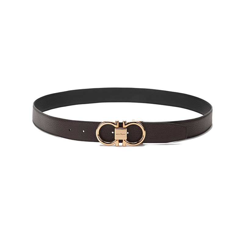 Salvatore Ferragamo 菲拉格慕 男士牛皮板扣式双面皮带腰带 679938