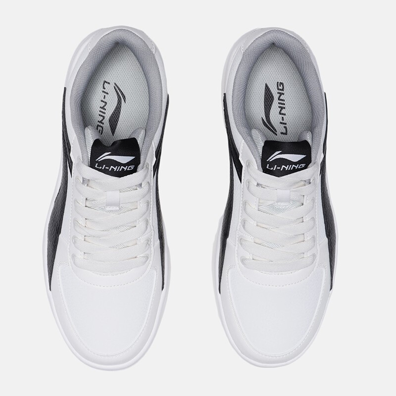 李宁lining运动男款运动鞋低帮白色大logo板鞋休闲鞋agcp335