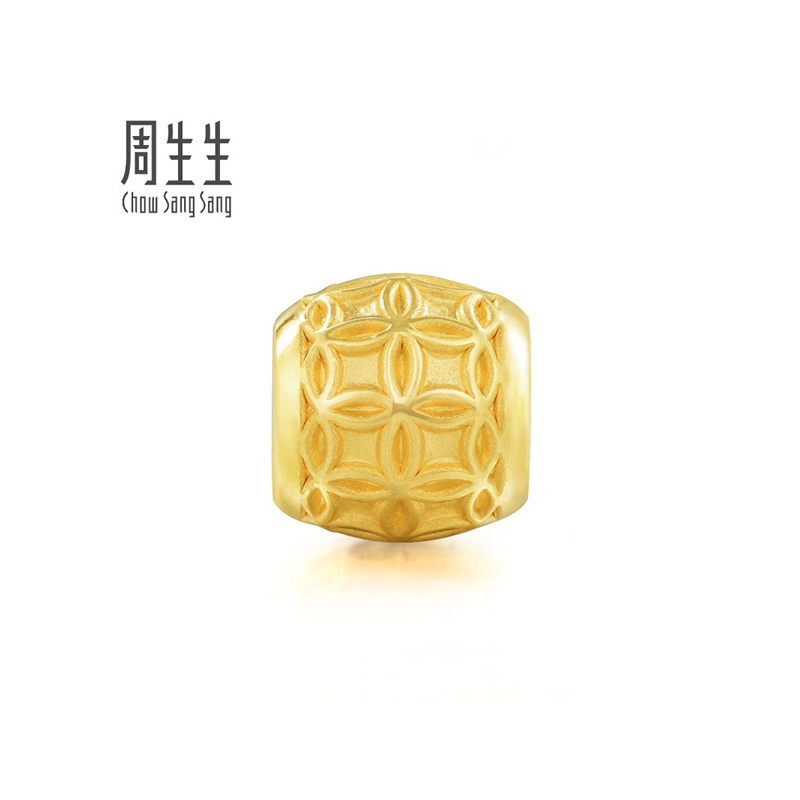 周生生(CHOW SANG SANG)足金Charme金手链女串珠饰品 铜钱转运珠定价