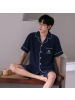 新款睡衣男士夏季棉质短袖短裤加大码休闲家居服套装可外穿