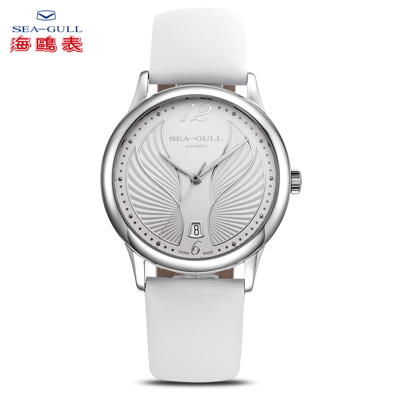海鸥表(SEAGULL)女士手表时尚单历自动机械表女表天使之翼系列813.93.6016L白盘白带