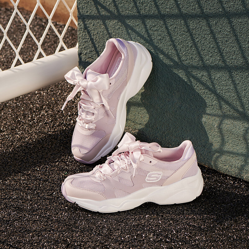 斯凯奇（SKECHERS）女鞋校园青少年鞋甜美丝带小白鞋熊猫鞋休闲鞋66666203