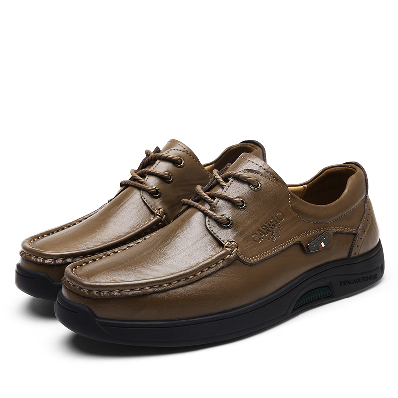 卡帝乐鳄鱼2018新款男士商务休闲皮鞋中年爸爸鞋时尚男鞋kdlbcs06